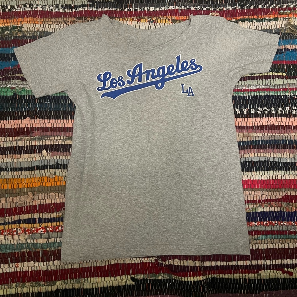 Gray Los Angeles T-Shirt Off the Shoulder